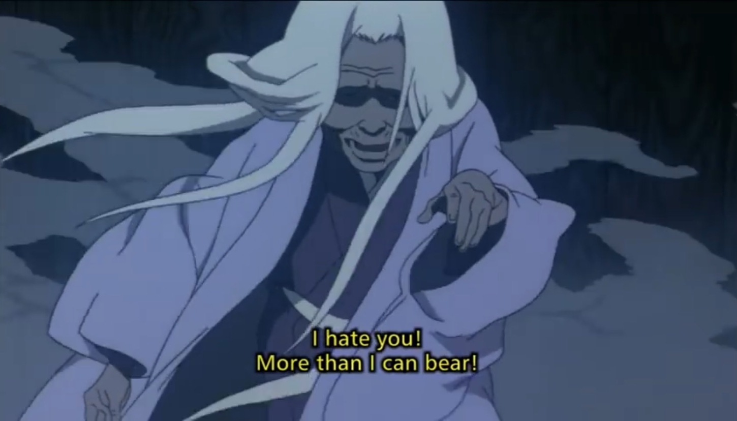 the old crone that emerges in Chiyoko's reflection saying 'I hate you more than I can bear'
