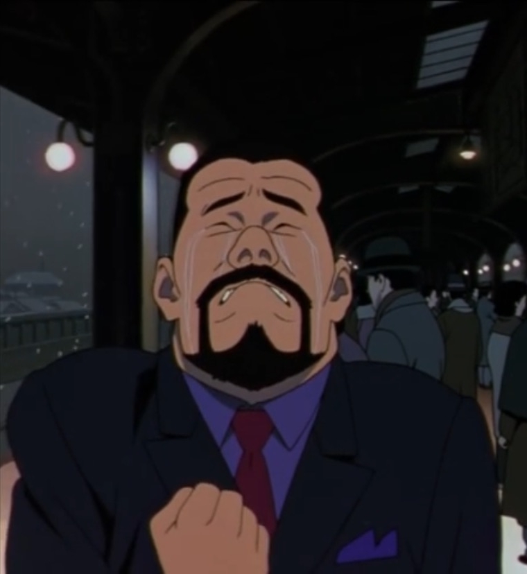 Genya in the train station watching a flash back for the moment Chiyoko first lost the painter and sobbing
